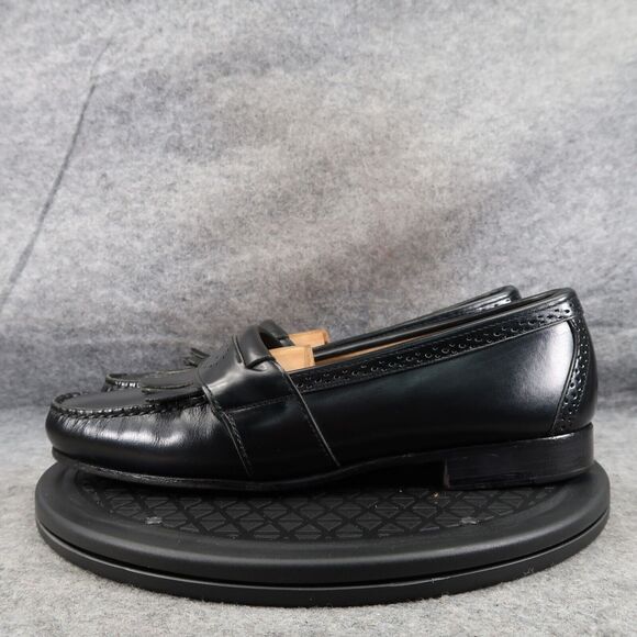 Neil Martin Shoe Men 9 Loafer Fringe Leather Classic Slip On Winston Italy Black - Picture 3 of 16